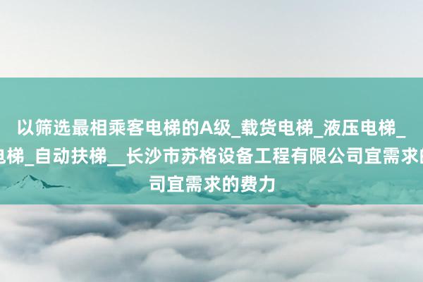 以筛选最相乘客电梯的A级_载货电梯_液压电梯_杂物电梯_自动扶梯__长沙市苏格设备工程有限公司宜需求的费力